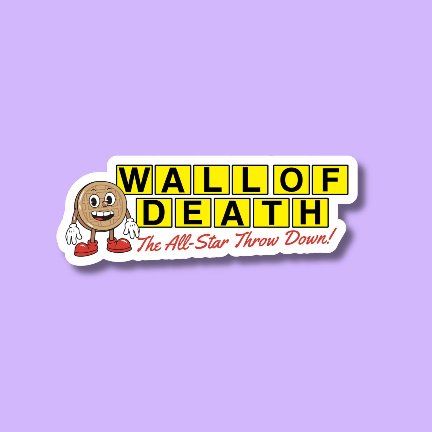Waffle Wall of Death Waterproof Sticker